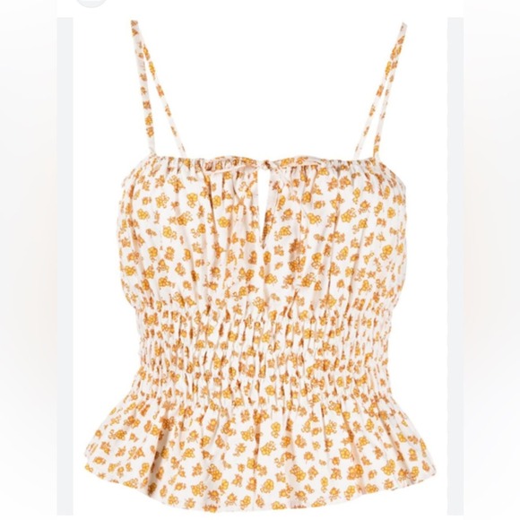 Faithfull the Brand Floral Tank Top in White and Yellow - Picture 1 of 9